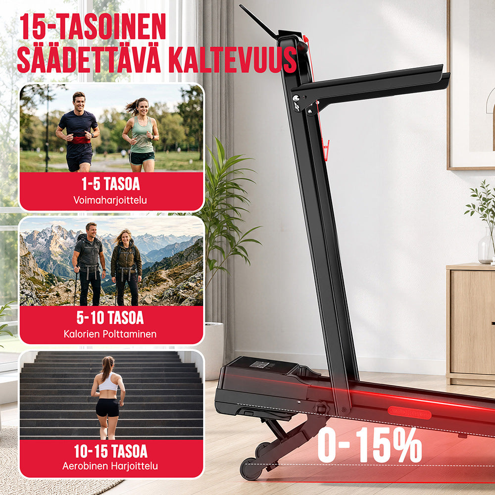 Juoksumatto Y5 Harjattomalla Moottorilla, 0%-15% Automaattinen Kallistus