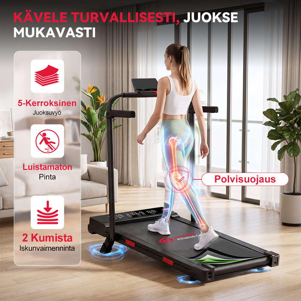 Juoksumatto Q2 Pro Harjattomalla Moottorilla, Nopeus 1–10 km/h, 5% Manuaalinen Kaltevuus (Uusi Versio)