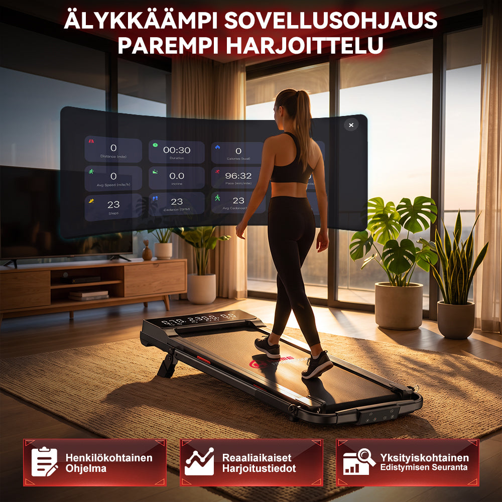 Juoksumatto Q2 Pro Harjattomalla Moottorilla, Nopeus 1–10 km/h, 5% Manuaalinen Kaltevuus (Uusi Versio)