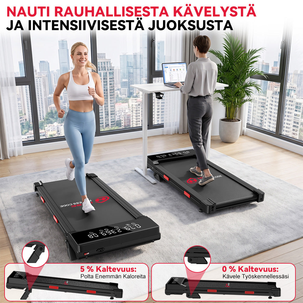 Juoksumatto Q2 Pro Harjattomalla Moottorilla, Nopeus 1–10 km/h, 5% Manuaalinen Kaltevuus (Uusi Versio)
