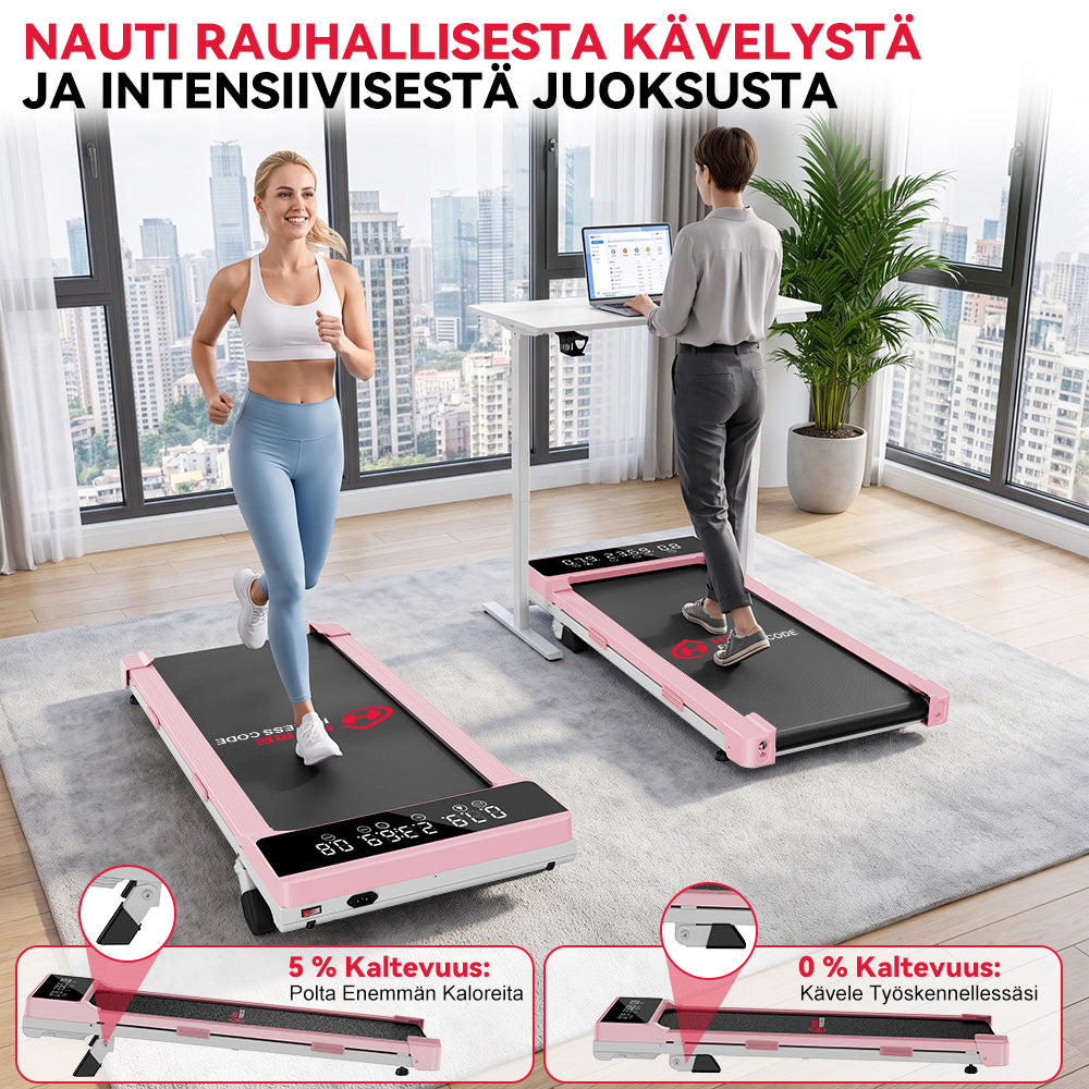 Juoksumatto Q2 Pro Harjattomalla Moottorilla, Nopeus 1–10 km/h, 5% Manuaalinen Kaltevuus (Uusi Versio)