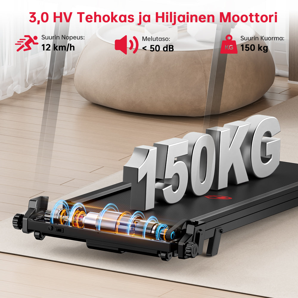 Taitettava Juoksumatto Q8, 1-12 KM/H, 5% Manuaalinen Kaltevuus