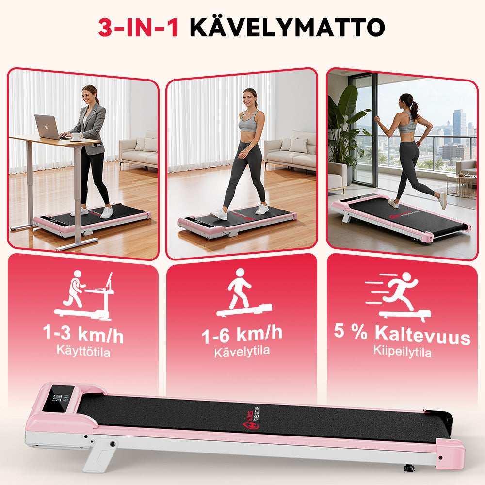 Juoksumatto Z3 Harjattomalla Moottorilla, Nopeus 1-6 KM/H, 5% Manuaalinen Kaltevuus