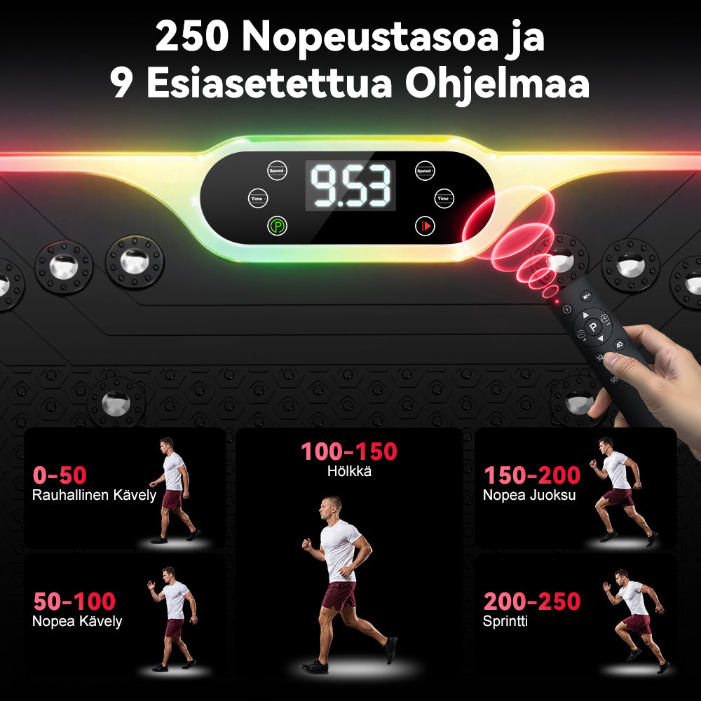 Kuntoilu Värähtelylevy F1, 250 Intensiteettitasoa