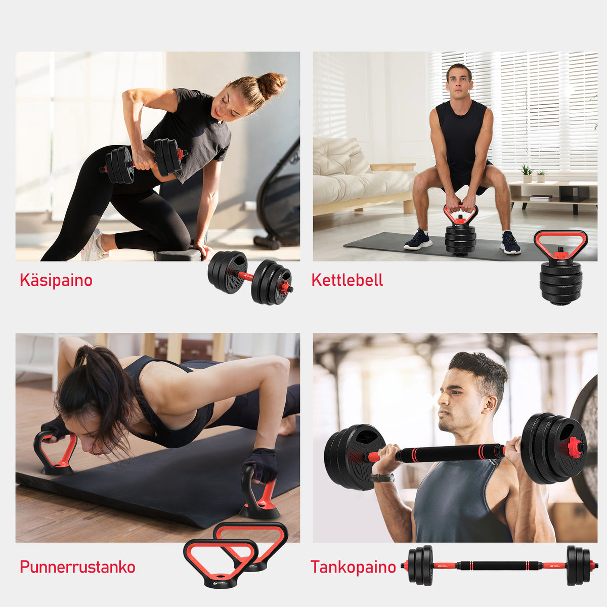 4-In-1 Monikäyttöinen Käsipainosarja
