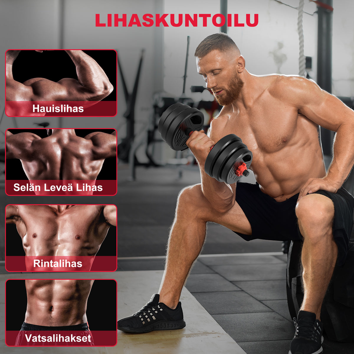 4-In-1 Monikäyttöinen Käsipainosarja