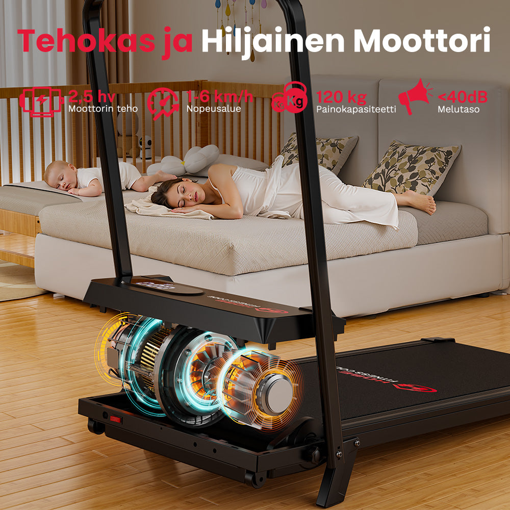 Taitettava Juoksumatto T7, Nopeus 1-6 KM/H, 5% Manuaalinen Kaltevuus