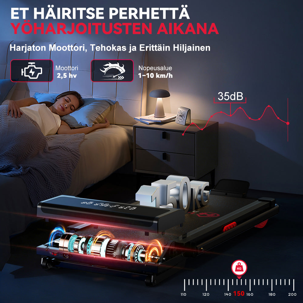 Taitettava Juoksumatto Y3 Harjattomalla Moottorilla, 12 % Automaattinen Kallistus