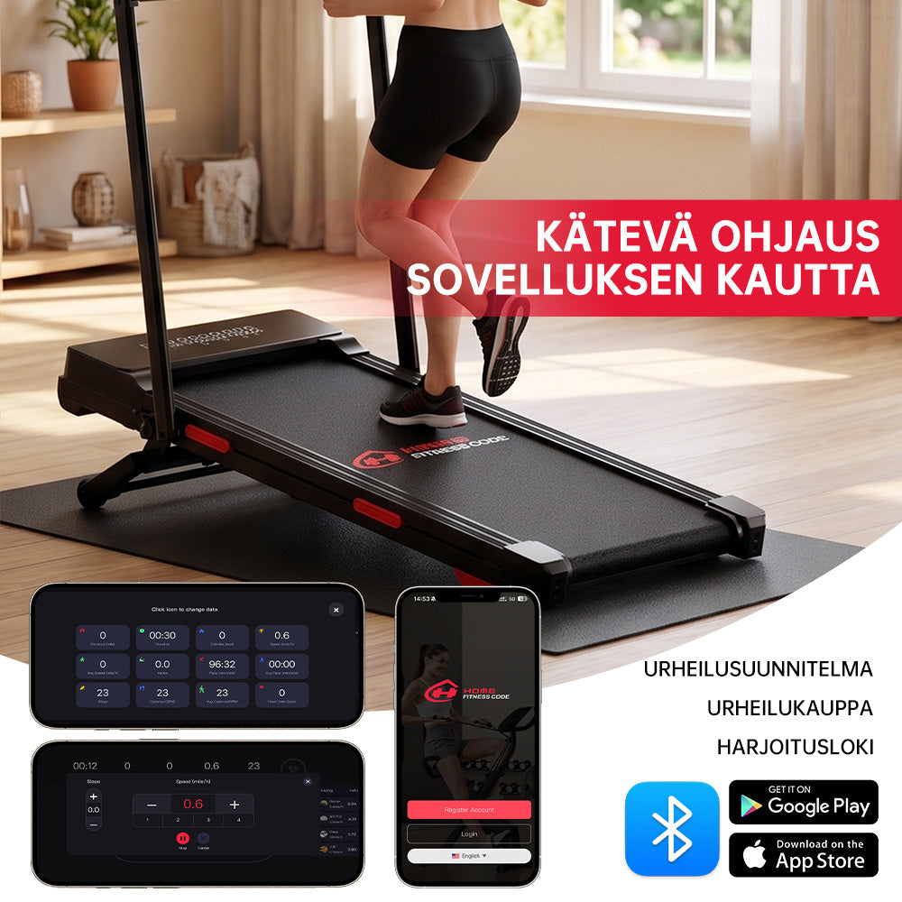 Taitettava Juoksumatto Y5 Harjattomalla Moottorilla, 0%-15% Automaattinen Kallistus