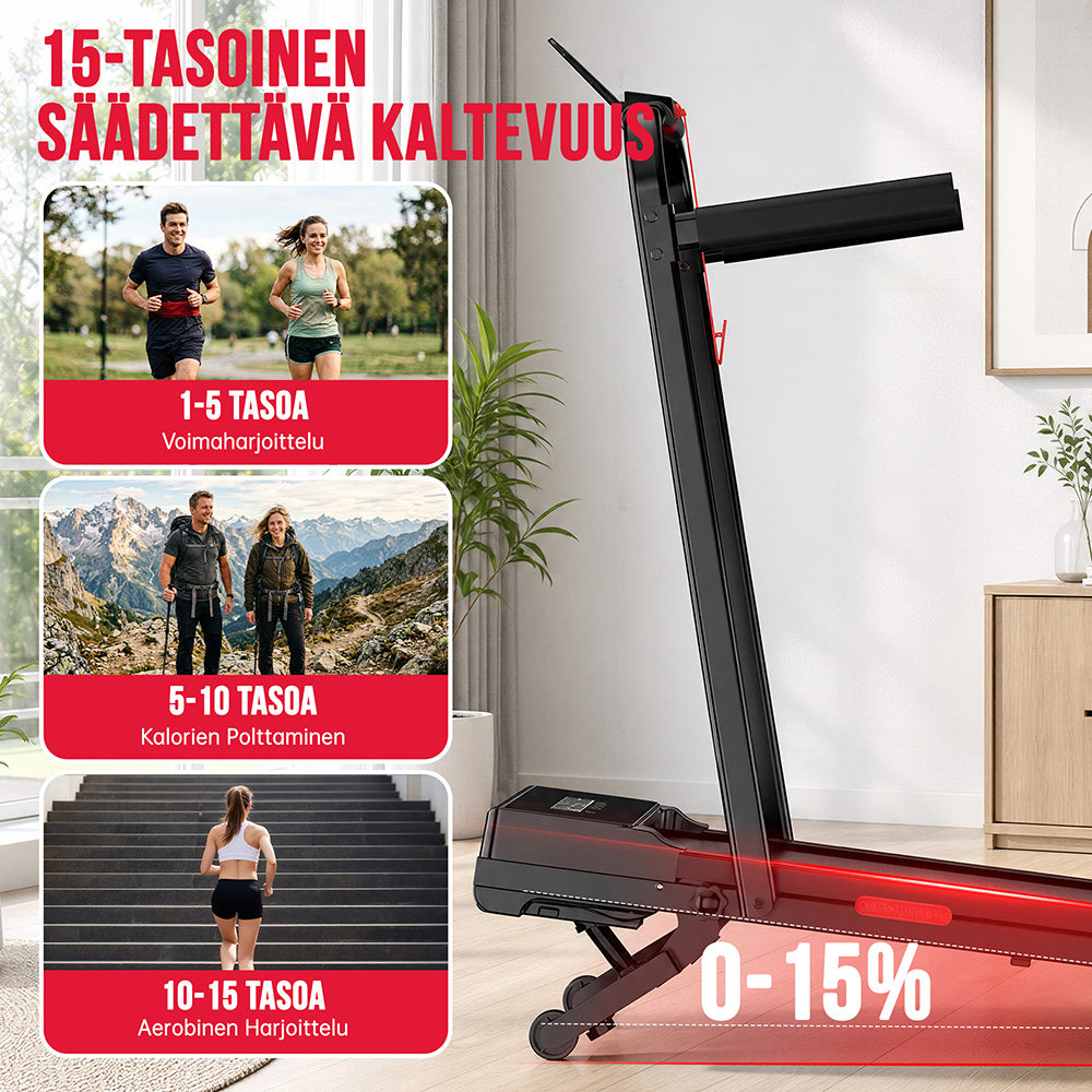 Juoksumatto Y5 Harjattomalla Moottorilla, 0%-15% Automaattinen Kallistus