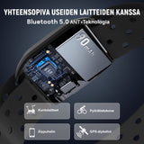 Sykemittari Rannekoru, Bluetooth 5.0/ANT+, IP67 Vedenpitävä