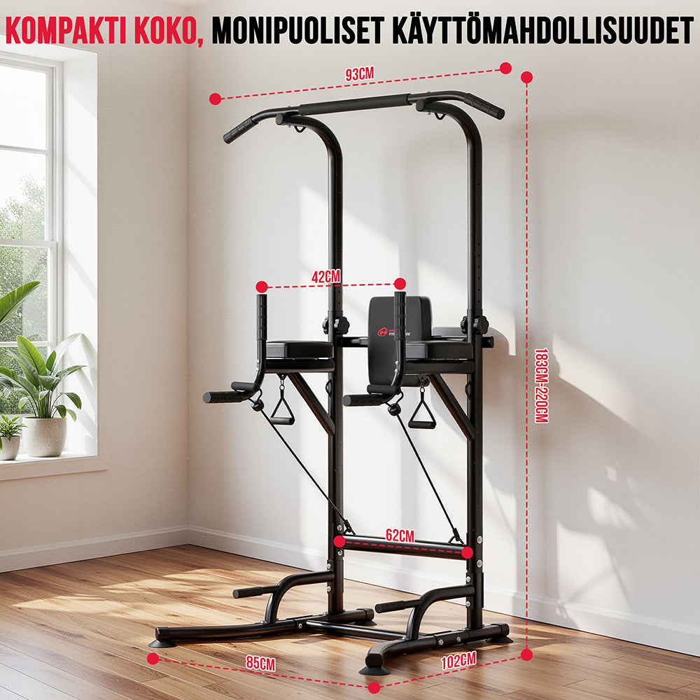 Power Tower Dip Station A1, Vastuskuminauhojen Kanssa