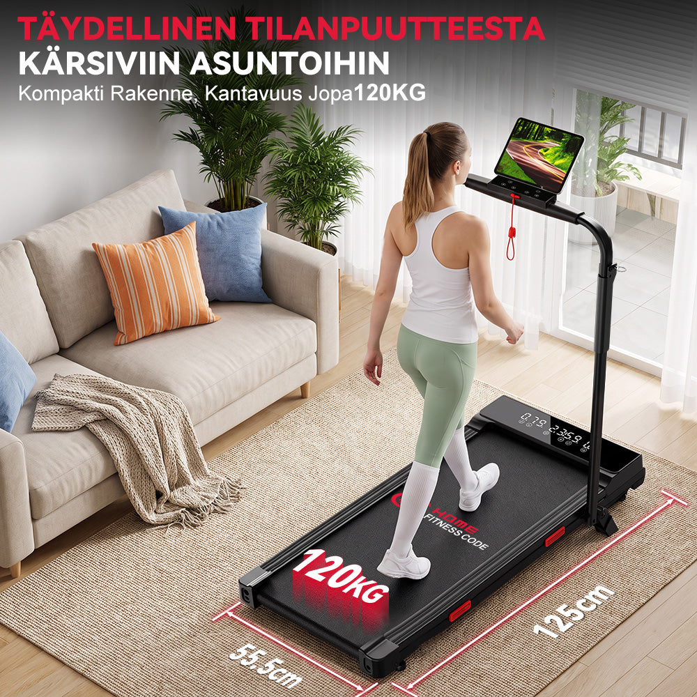 Juoksumatto Q2 Pro Harjattomalla Moottorilla, Nopeus 1–10 km/h, 5% Manuaalinen Kaltevuus (Uusi Versio)
