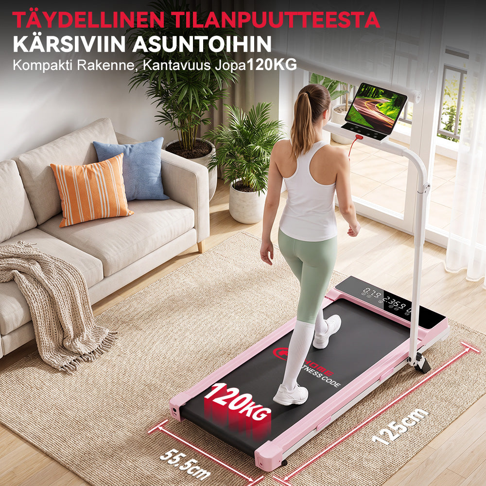Juoksumatto Q2 Pro Harjattomalla Moottorilla, Nopeus 1–10 km/h, 5% Manuaalinen Kaltevuus (Uusi Versio)