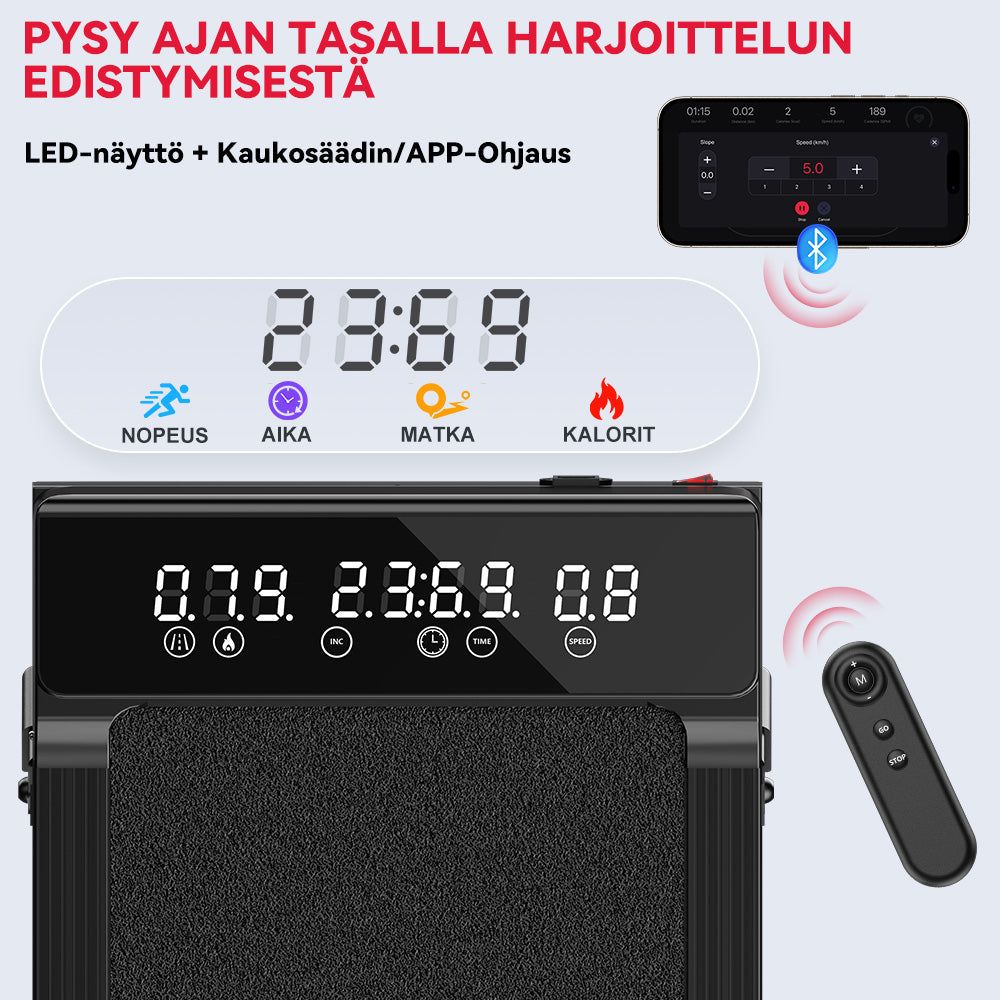Juoksumatto Q2 Pro Harjattomalla Moottorilla, Nopeus 1–10 km/h, 5% Manuaalinen Kaltevuus (Uusi Versio)