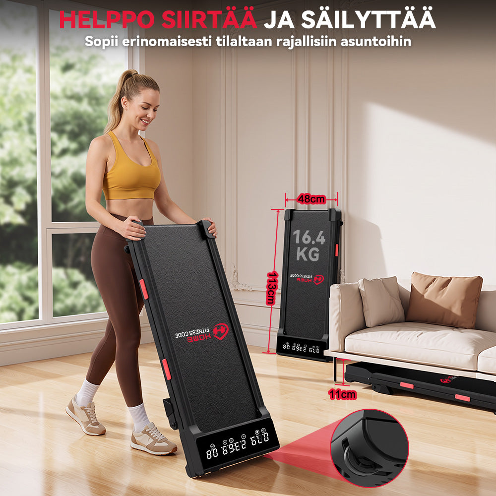 Juoksumatto Q2 Pro Harjattomalla Moottorilla, Nopeus 1–10 km/h, 5% Manuaalinen Kaltevuus (Uusi Versio)