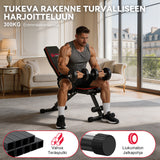 Taitettava Kuntosalipenkki B1, Säädettävä Selkänoja