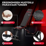Taitettava Kuntosalipenkki B1, Säädettävä Selkänoja