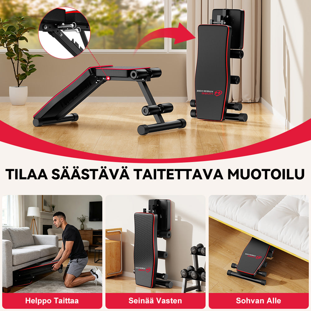 Taitettava Kuntosalipenkki B1, Säädettävä Selkänoja